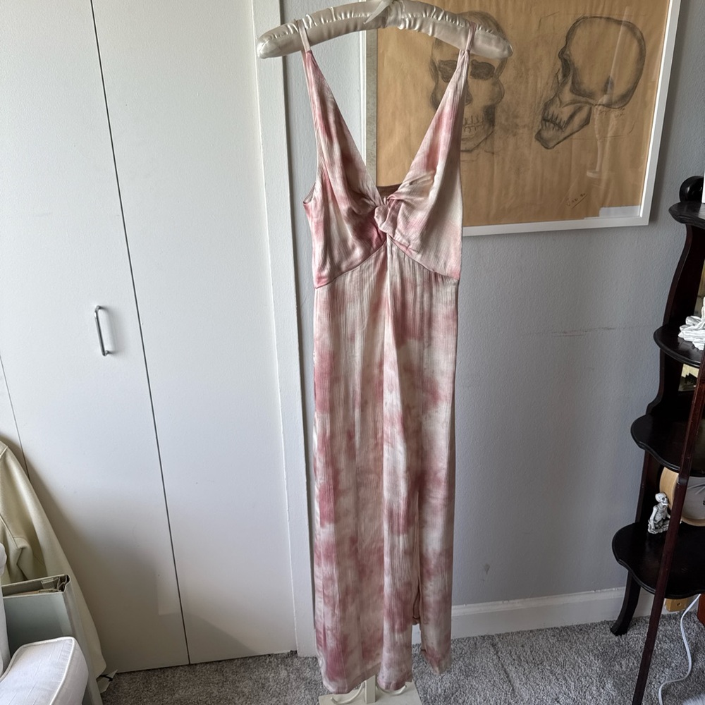 Zara Pink and Cream Maxi Dress